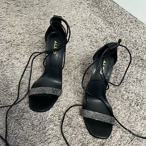 Aldo lace up black heels